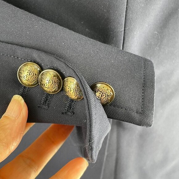 Tuckernuck Hawthorne Blazer Navy Blue Longline Single Breasted Two Button Small - Picture 11 of 15